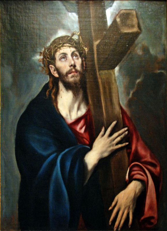 32 Christ Carrying the Cross - El Greco 1580s - Robert Lehman Collection New York Metropolitan Museum Of Art